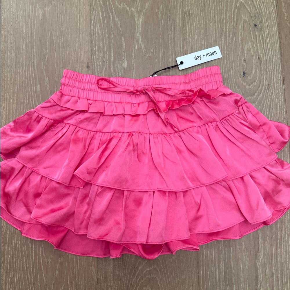 Day + Moon Pink Ruffled Skirt Skort